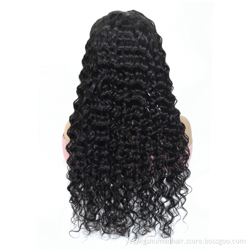 Natural Hairline Transparent Lace Frontal Vietnamese Human Hair Deep Wave Wig Vendor Swiss Lace Front Wig Pre Plucked Hairline